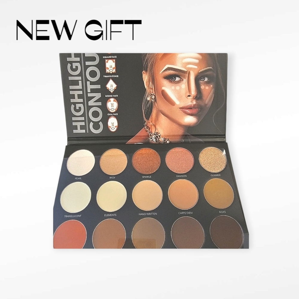 Powder highlight contour makeup pallette